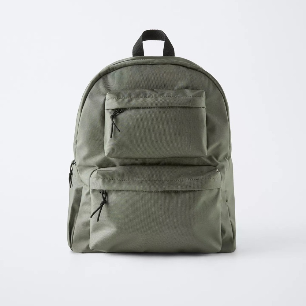 Olive Green Backpack Zara. Ideal for school.